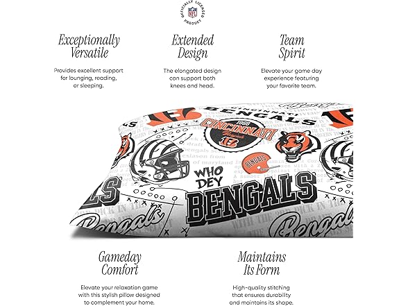 CINCINNATI BENGALS Plush Body Pillow