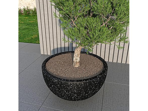 LeisureMod Iris Modern Tapered Round Planter