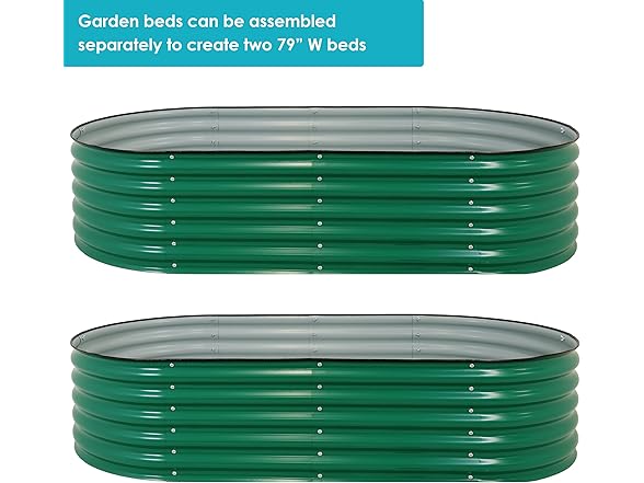 Sunnydaze 62.5-Inch Oval Raised Garden Bed