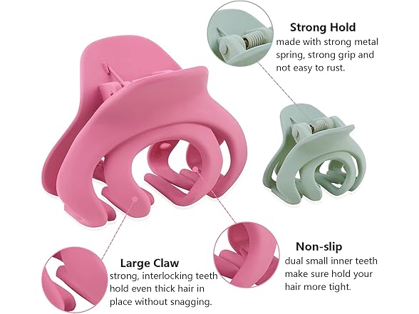 FITDON 4PCS Large & 8PCS Small Jaw Clips