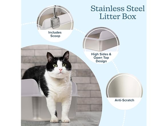 Stainless Steel Cat Litter Box with Lid - Large Litter Box - Gallery 3