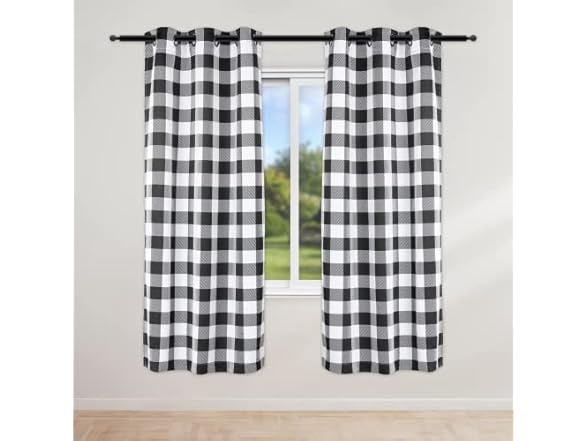 Simple Deluxe Plaid Blackout Curtains