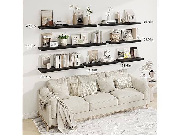 2 Pack Floating Shelves, Black