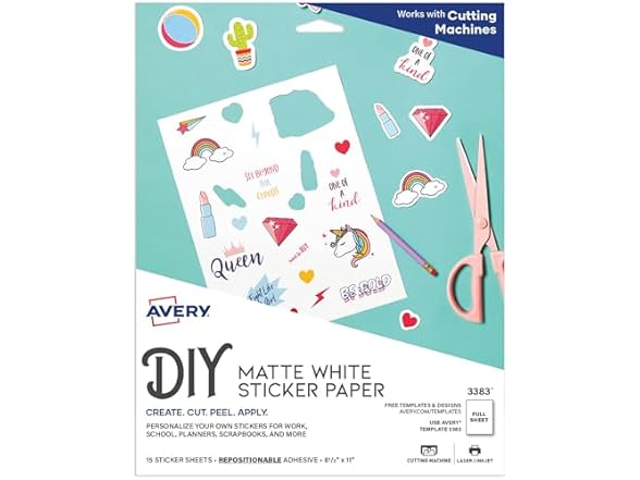 Avery Printable Sticker Paper, 8.5" x 11