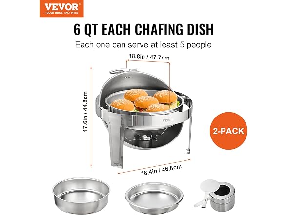 VEVOR Roll Top Chafing Dish Buffet Set