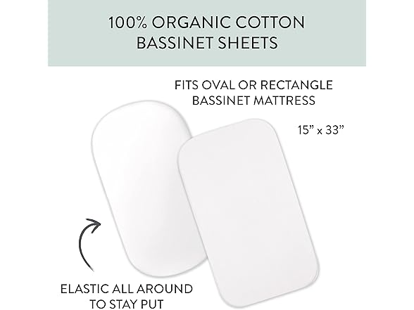HonestBaby Organic Cotton Fitted Bassinet Sheet