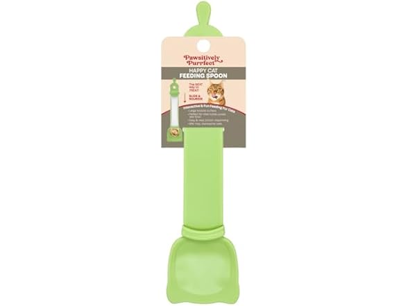 Pawsitively Purrfect Happy Cat Feeding Treat Squeeze Spoon