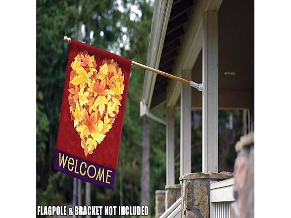 Toland Leaf Heart Fall Flag, 28x40