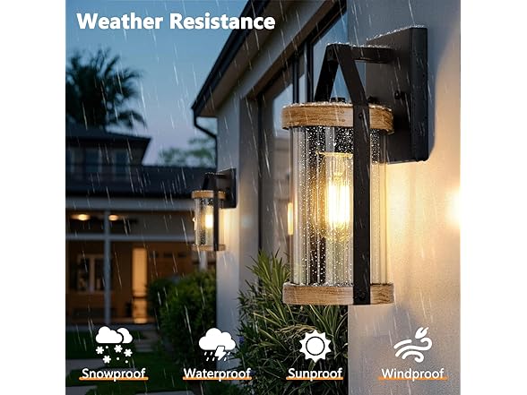 Brightever Wood Outdoor Wall Light