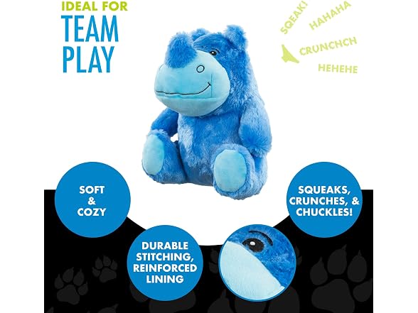 Hero Chuckles, Plush Squeaky Dog Toy, Durabl