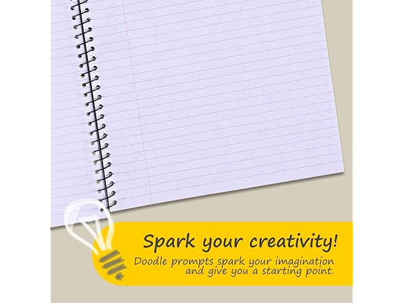 DoodleWrite Wide Ruled Spiral Notebooks
