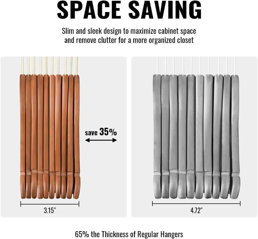 Sukkiri Homu Wooden Hanger Set for Closet - 30 Pack - Gallery 7
