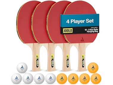 $18.99, Was $47.95, 60% Off! JOOLA Family Ping Pong Paddles 4 Players dealfomo