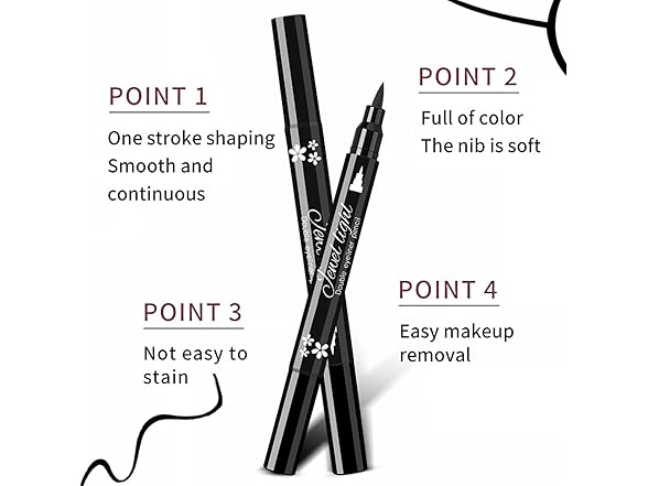 Pinkiou 6Pcs Eyeliner Stamp Pen Set