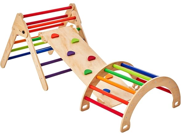Pikler Triangle Set, 5 in 1 Toddler Climbing