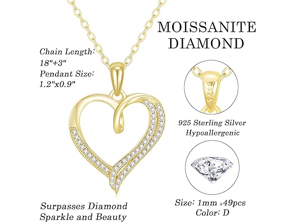 LAVALE Heart Necklace 18K Gold Plated