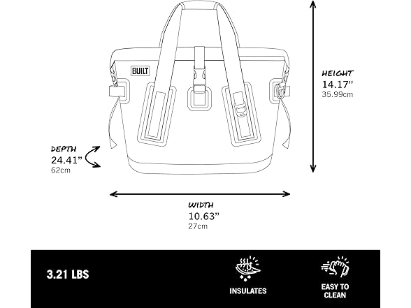 BUILT Large Welded Soft Portable Cooler Bag