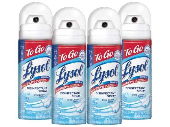 Lysol To Go Spray Travel Pack of 4