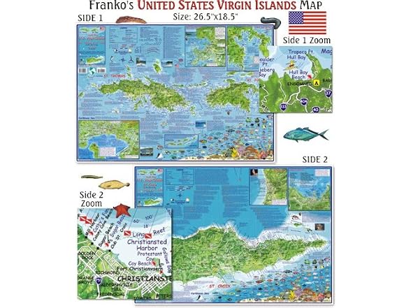 Franko Maps U.S. Virgin Islands Map for