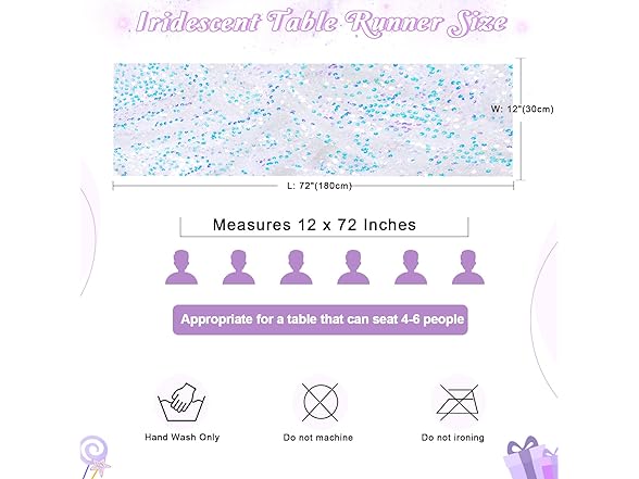 MoKoHouse Mermaid Party Table Runner 6 Pieces