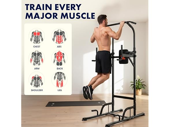 Squatz Power Tower Pull Up Station with Free Standing Pull Up Bar