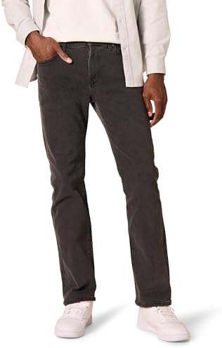Amazon Essentials Men's Straight-Fit Stretch Jean, Washed Black, 34W x 31L