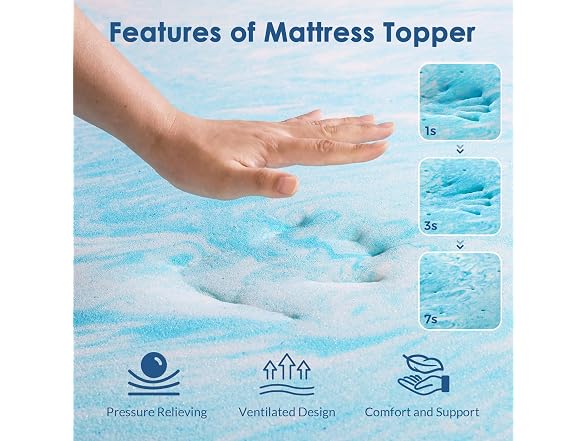 Mattress Topper Twin, 3 Inch Gel Memory