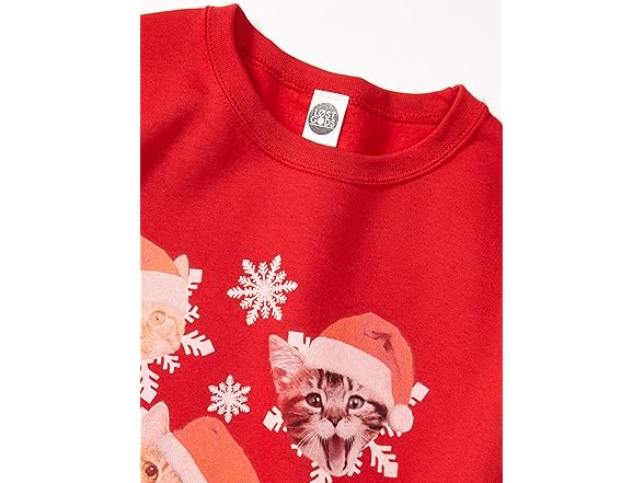 Lost Gods Wmns Ugly Xmas Cat Red (L)