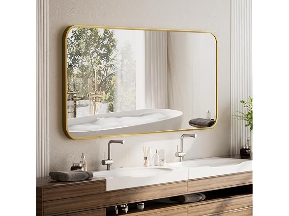 BEAUTYPEAK Wall Mounted Bathroom Mirror