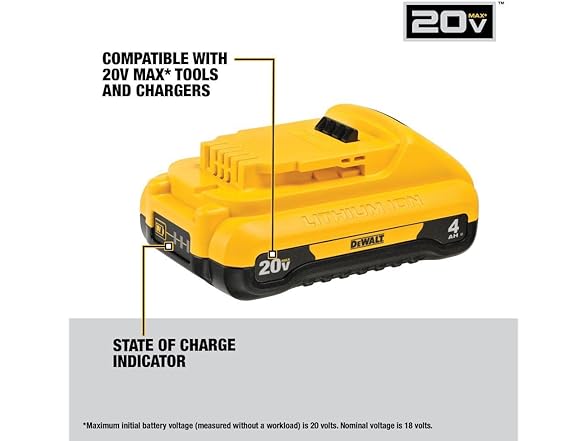 DEWALT DCB240 20V MAX 4 Ah Lithium Ion Battery
