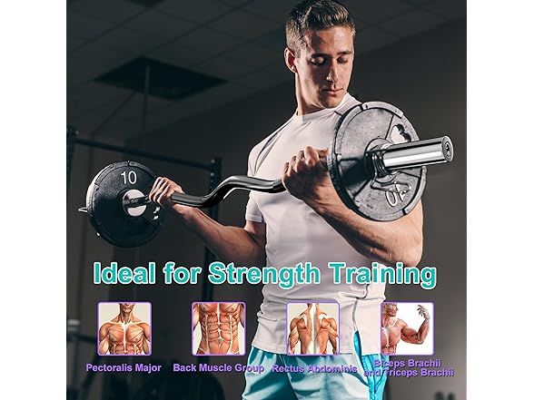 4ft EZ Curl Bar 400LB Load Capacity