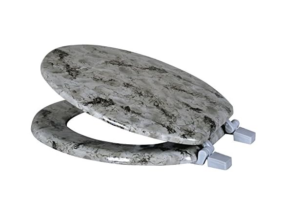 American Dream 17" Marbleized Wood Toilet Seat
