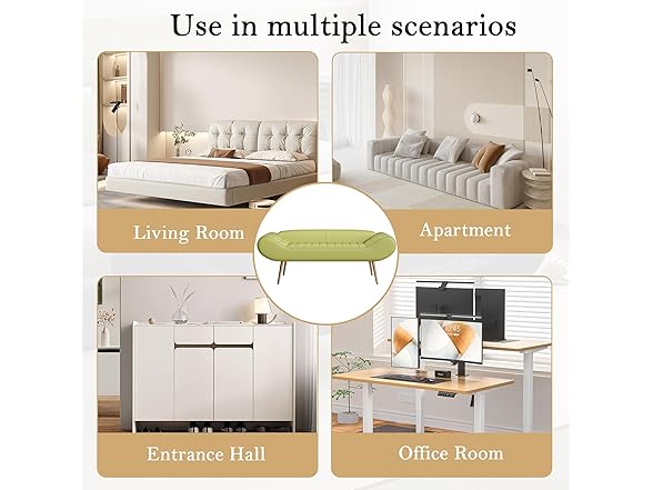 Uneeruiqy End of Bed Bench 57" (Green)