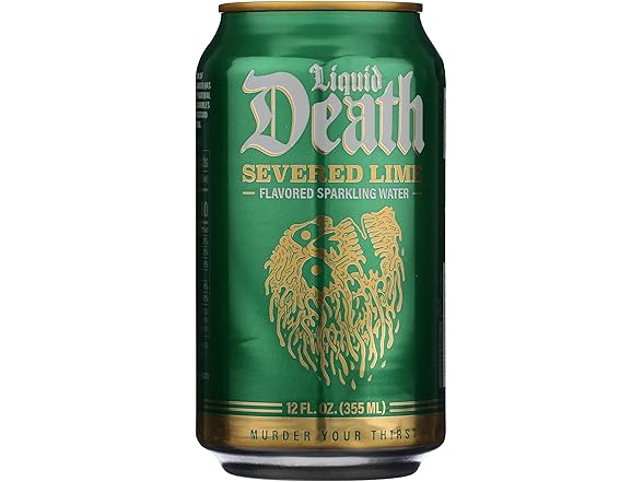 1CT Liquid Death Severed Lime Sparkling Water, 12 OZ