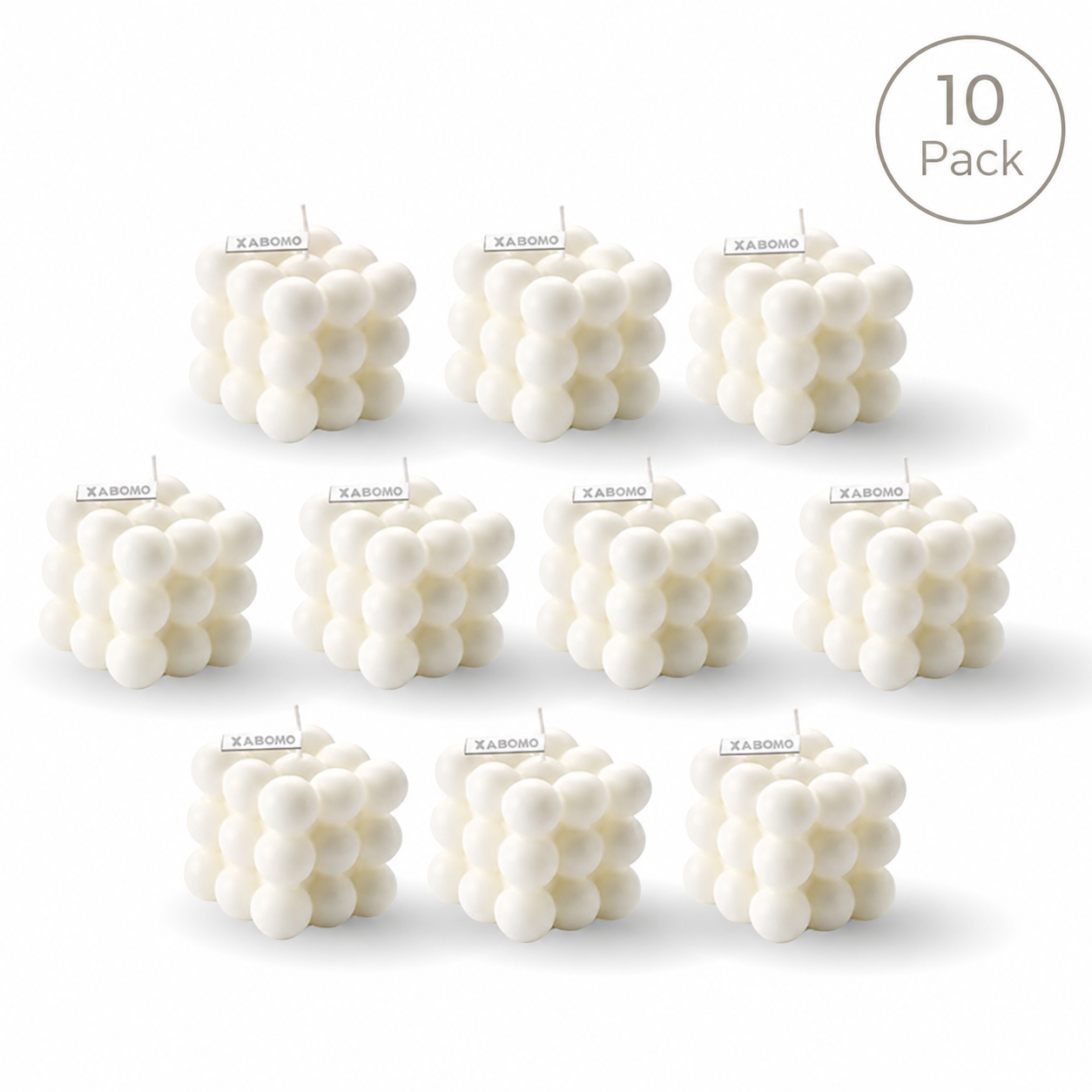 White Aesthetic Bubble Candle 10-Pack - Gallery 9