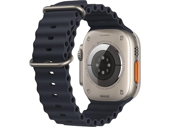 Apple Watch Ultra [GPS + Cellular 49mm] Titanium Case with Midnight Ocean Band, One Size (Renewed) (Open Box)
