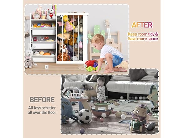 Wooden Kids Toy Storage Organizer,3-Tier Kids' Toy Storage O (Open Box)