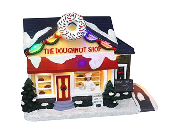 Top Treasures Doughnut Shop Snow Village