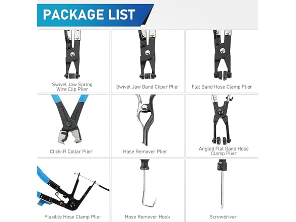 ATPEAM 9pcs Hose Clamp Pliers Set