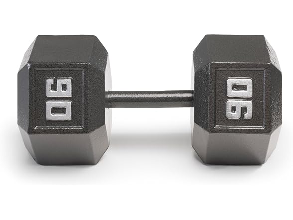 Marcy 90lb Cast Iron Hex Dumbbell, Single, 90lbs