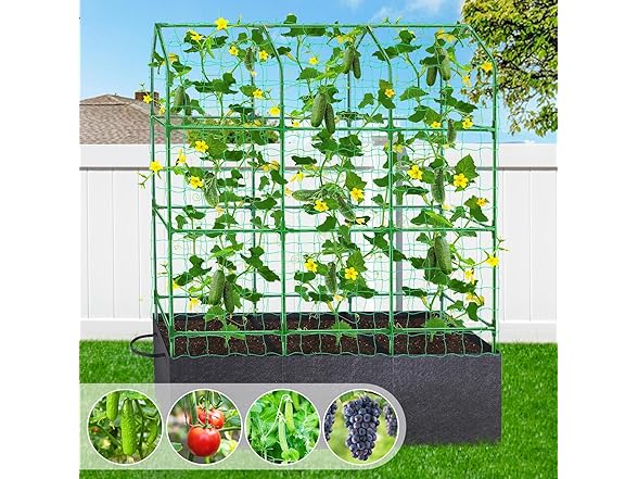 POILKMNI Climbing Plants Trellis for Raised Bed