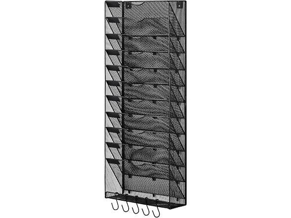 File Wall Rack, One-Piece 12 Pockets Mesh Wall