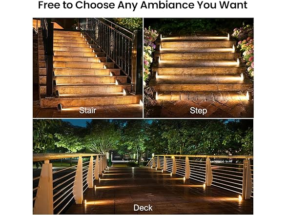 JEJOT 12-Pack Solar Step Stair Lights