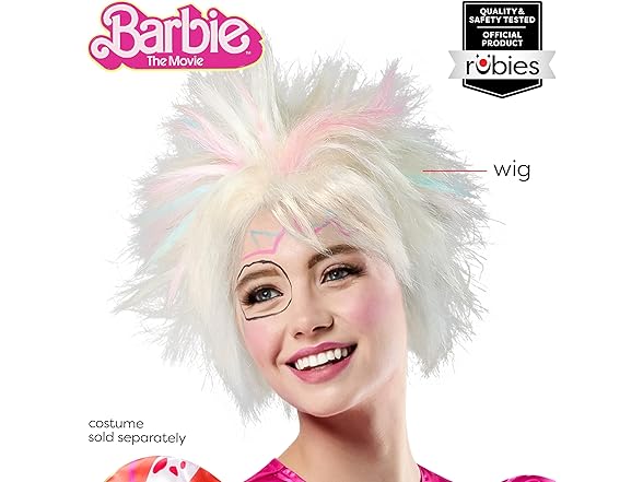 Rubies Barbie Movie: Weird Barbie Wig for Adults, Women's