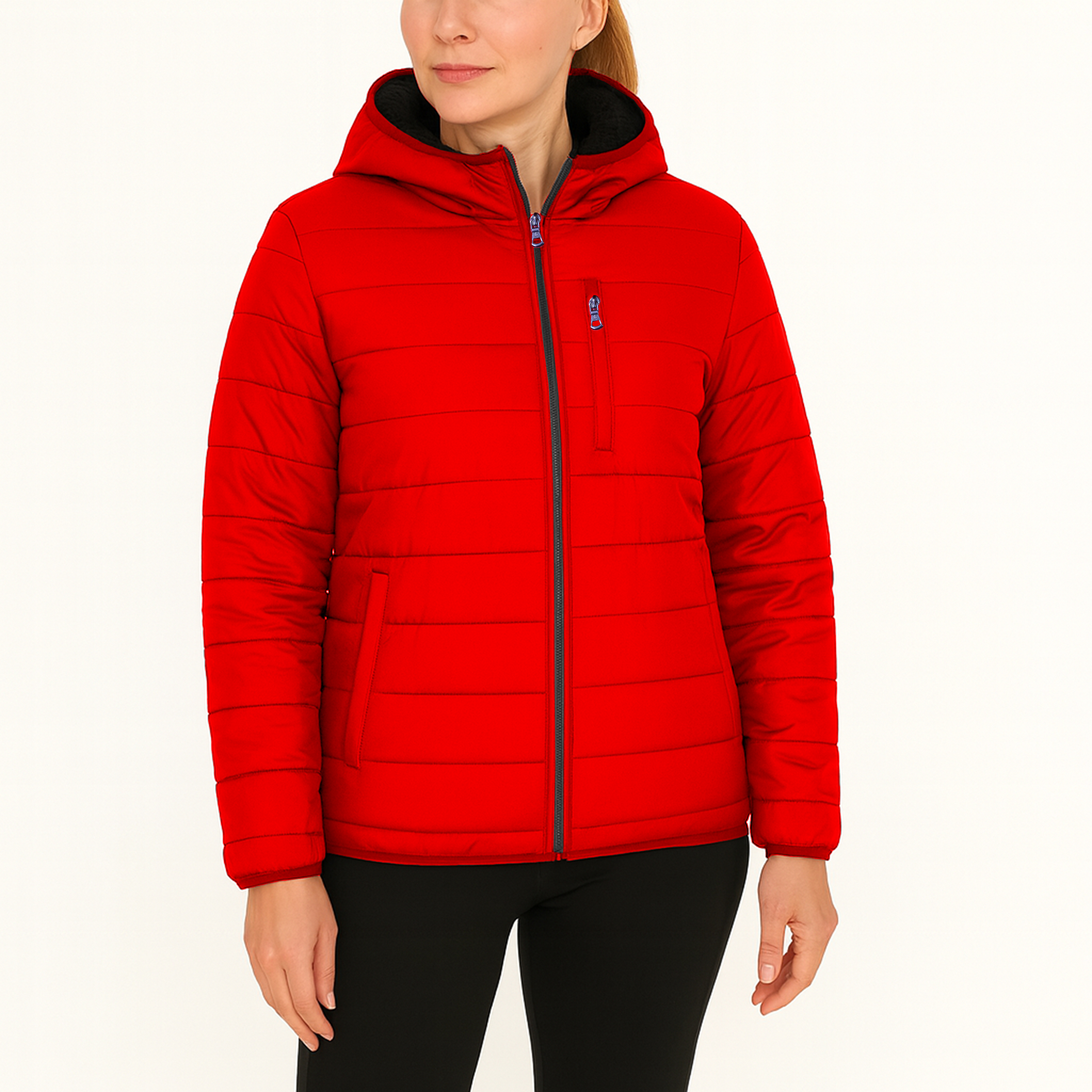 Womens Fleece-Lined Hooded Puffer Jacket - Gallery 22