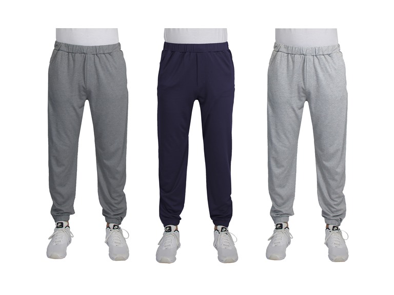 GBH WC-----(Men's 3Pack Pants) / MJJ-701/ CH-NV-HG / S Small 3Pk Mens Active Pants w-Ankle Zippers Charcoal - Navy - Heather Grey