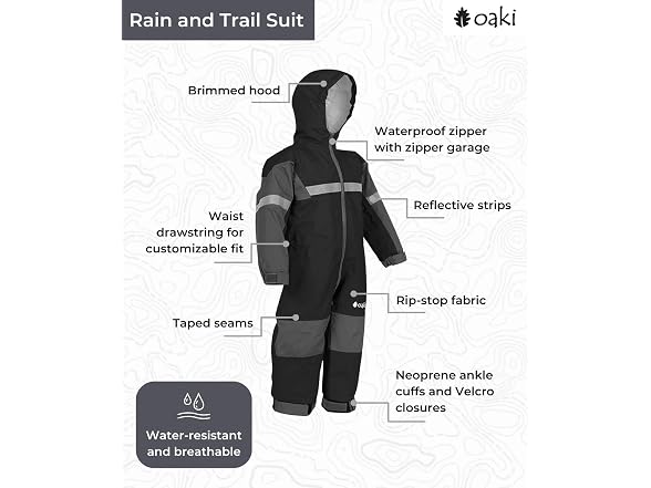 Oaki Boys (10-11) Rain Trail Suits