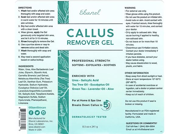 Ebanel Callus Remover Gel for Feet 20% Urea