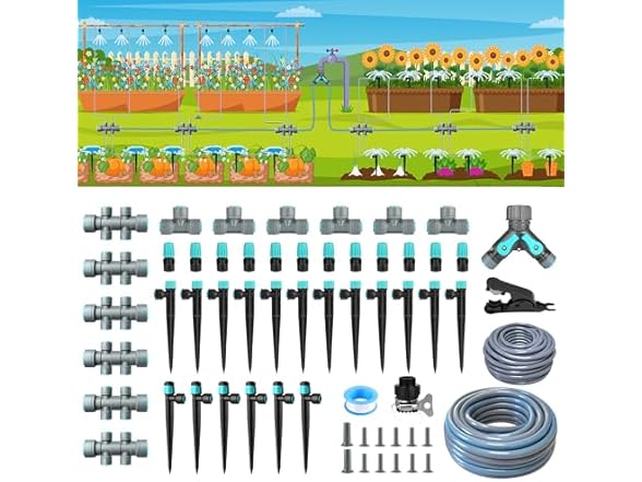 OVRAQ 230FT Drip Irrigation System Kit