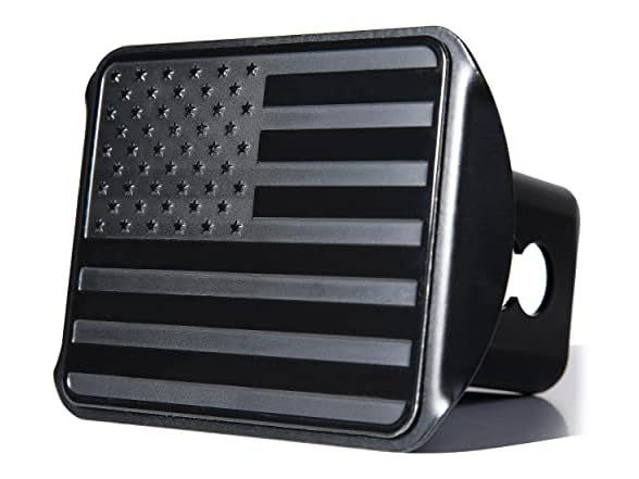 Zone Tech GA0084 USA American Flag Hitch Cover Black